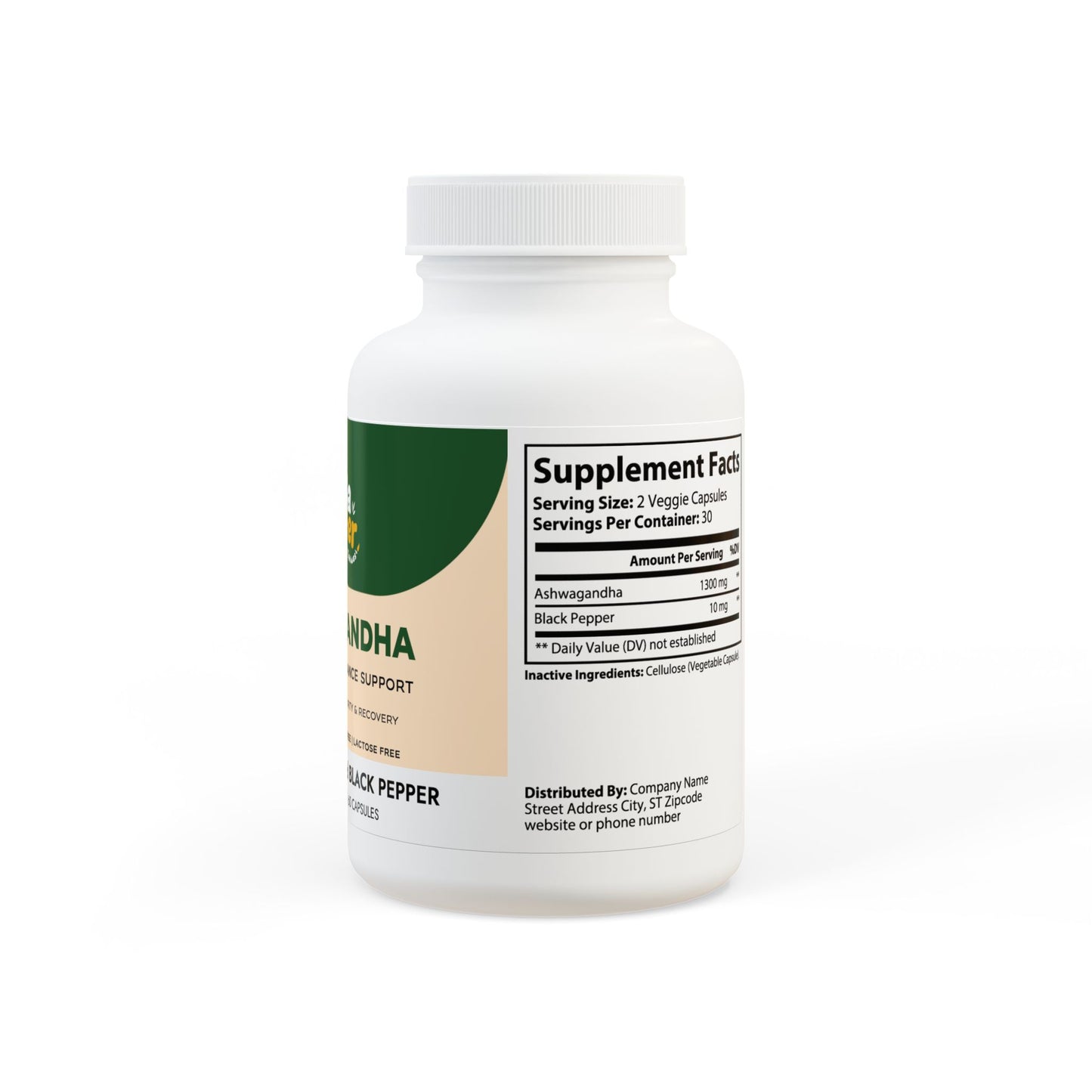 Ashwagandha and Black Pepper Supplement (60 capsules)