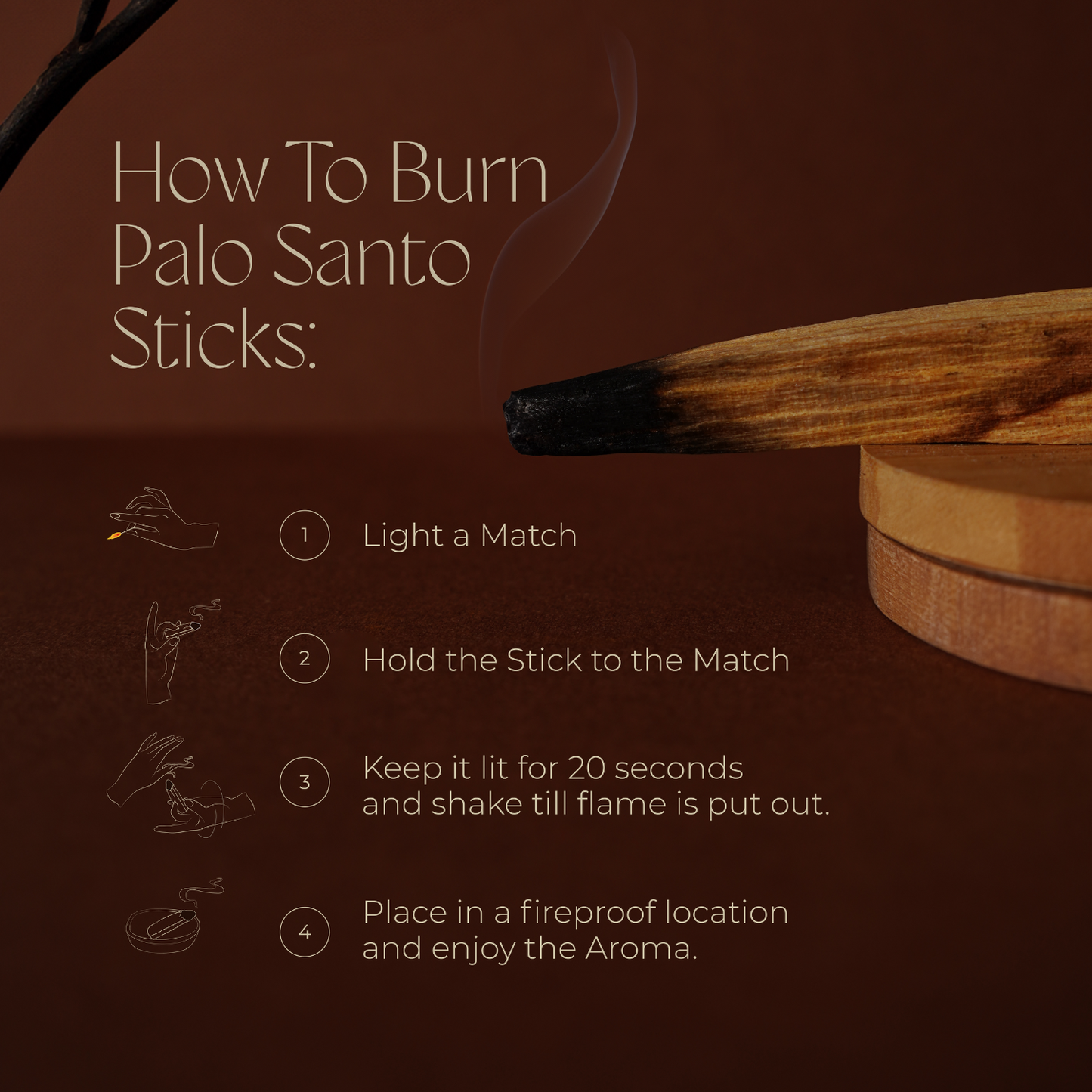 Palo Santo Sticks – Sustainably Harvested, SERFOR Certified, 250g Pack (Approx. 20 Sticks)